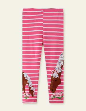 Horse Appliqué Leggings - Mini Taylor